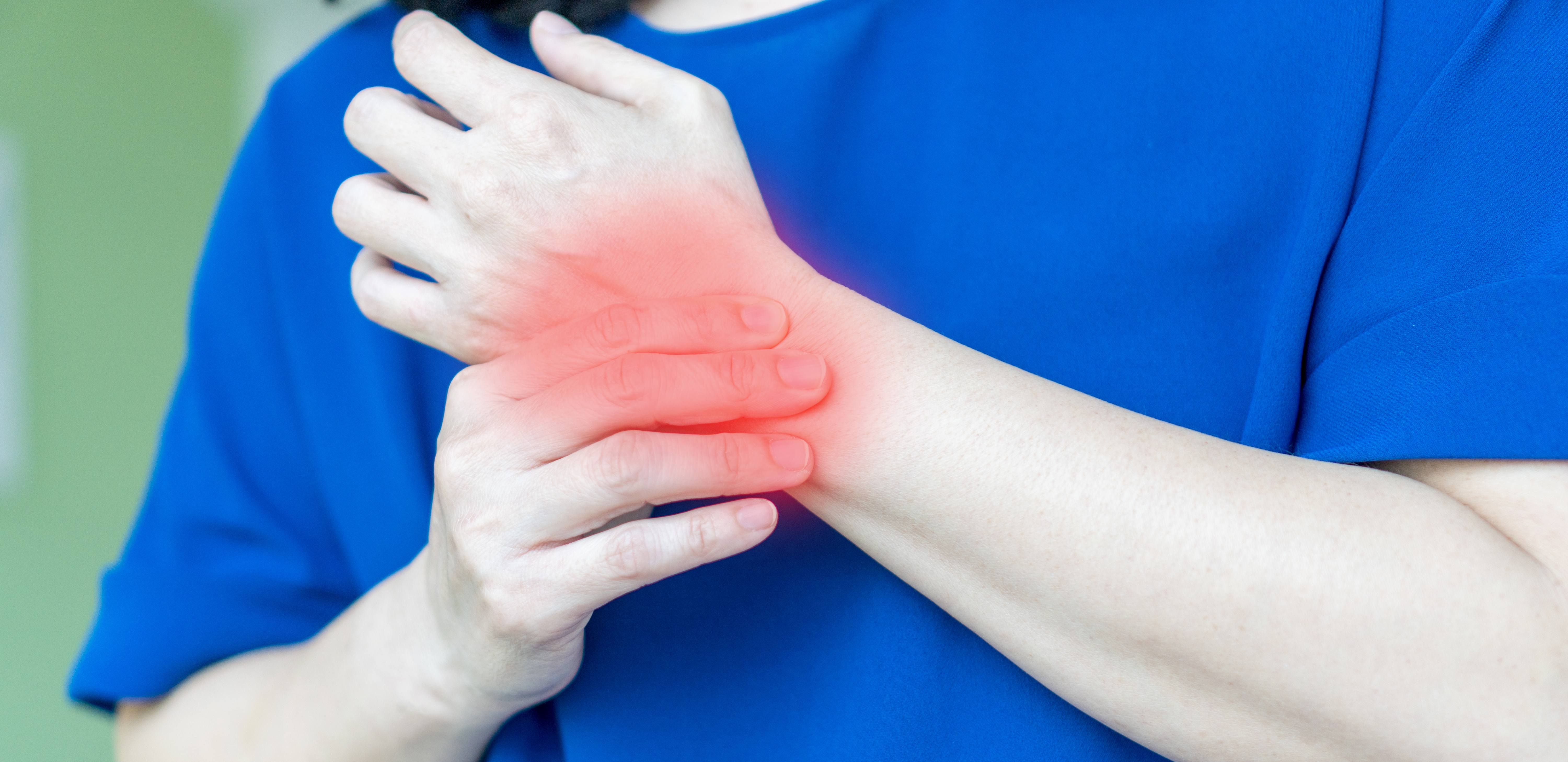 Man with painful wrist joint Man with painful wrist joint
