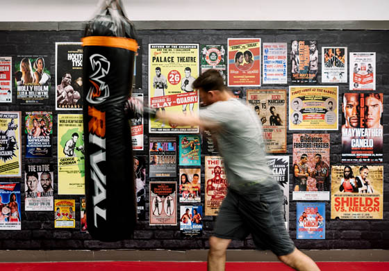 Man boxing at the Adelaide Club