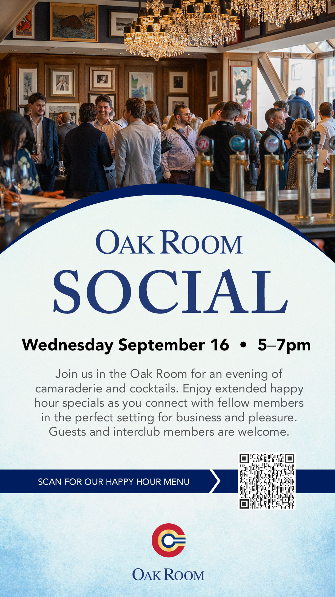 Oak Room Social - Wednesday, September 16, 5-7pm