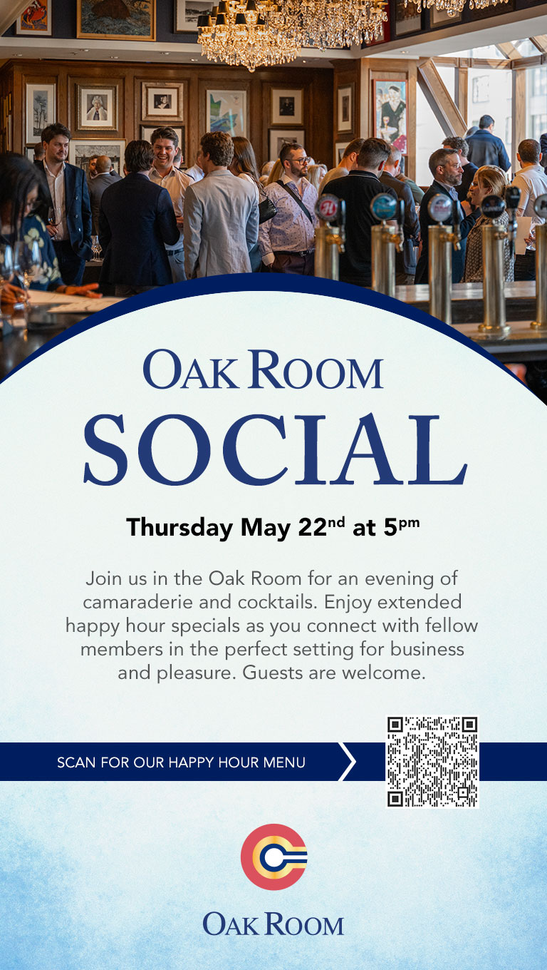 Oak Room Social - Thursday, May 22nd at 5pm