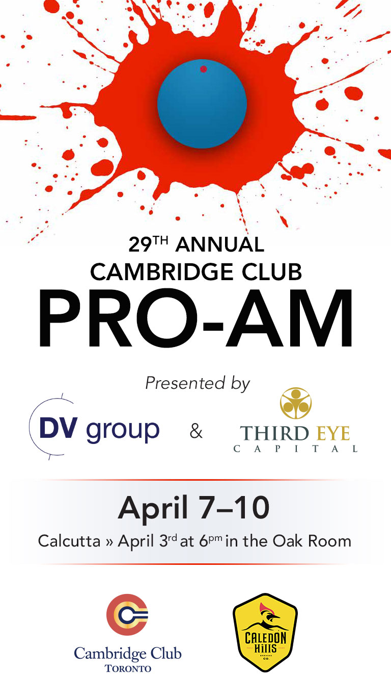 29th Annual Pro Am - April 7-10 at the Cambridge Club